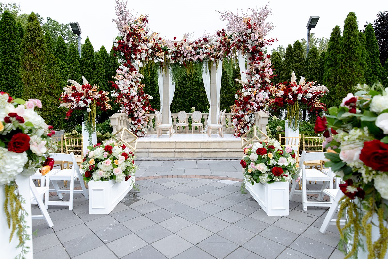 Garden mandap wedding with sangeet