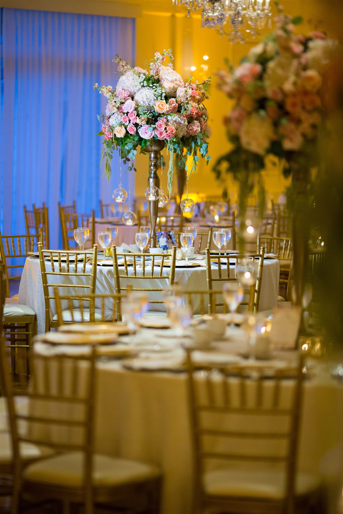 A tablescape in blush and gold