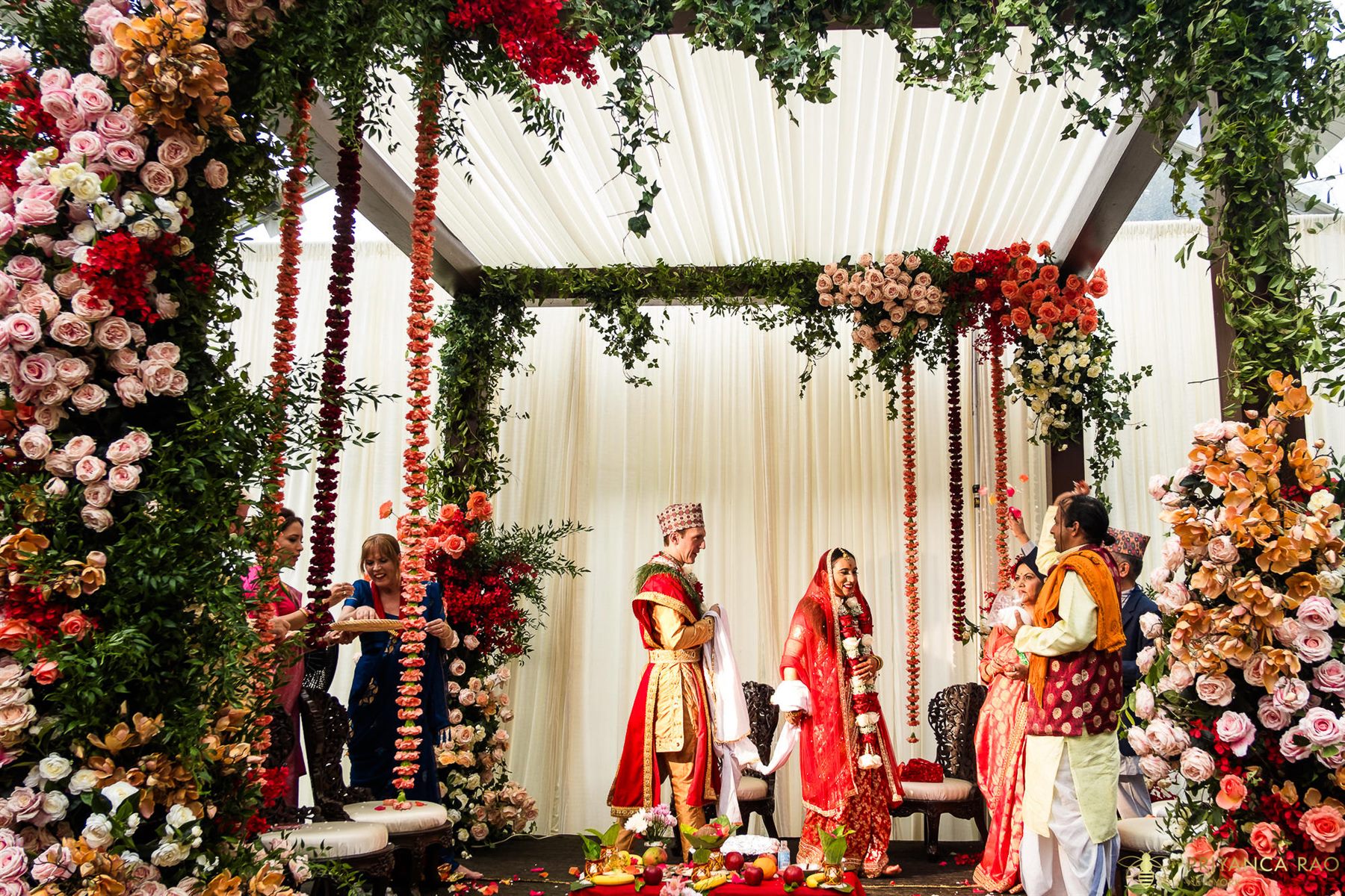 The swing mandap in bloom