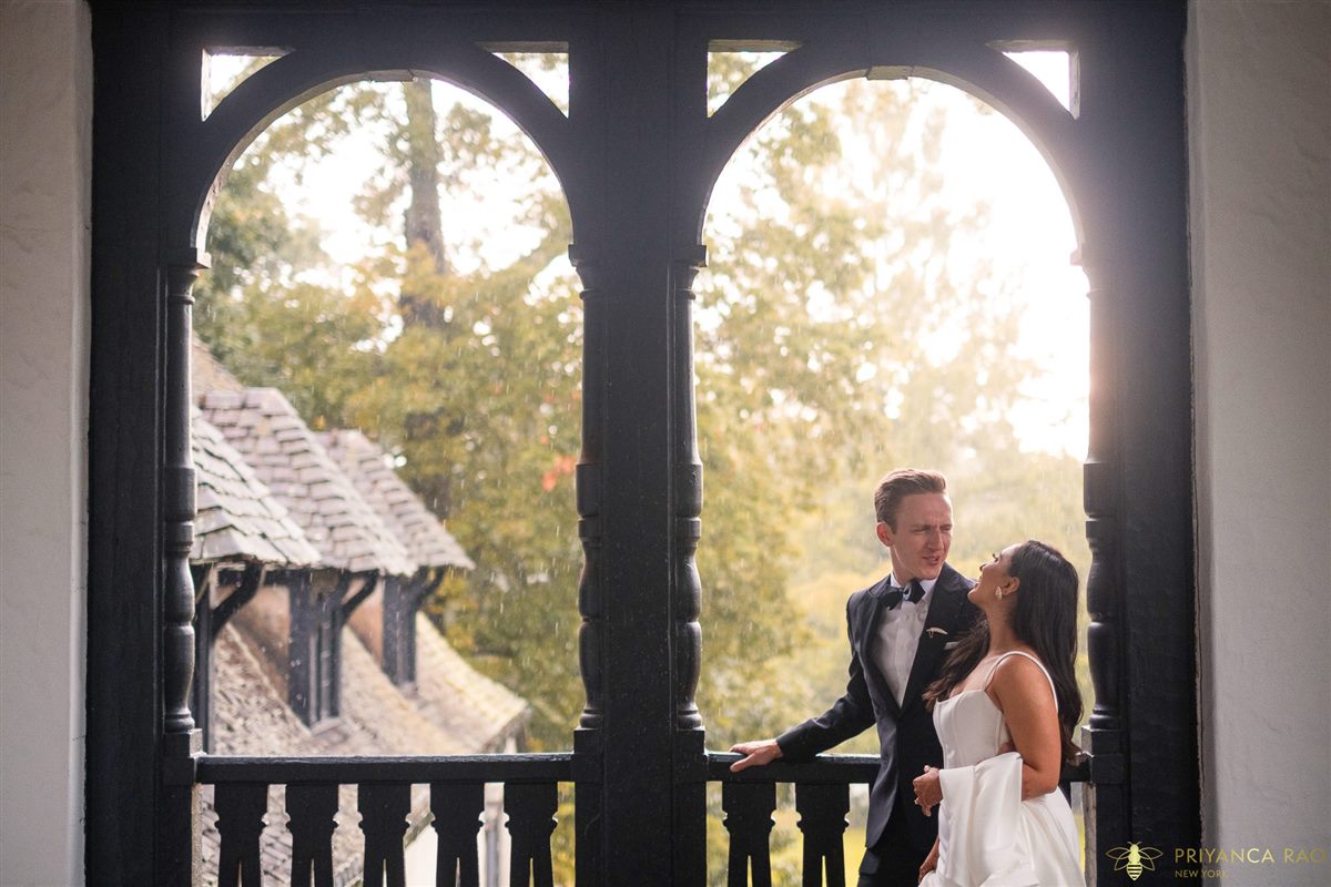 Black tie on the balcony