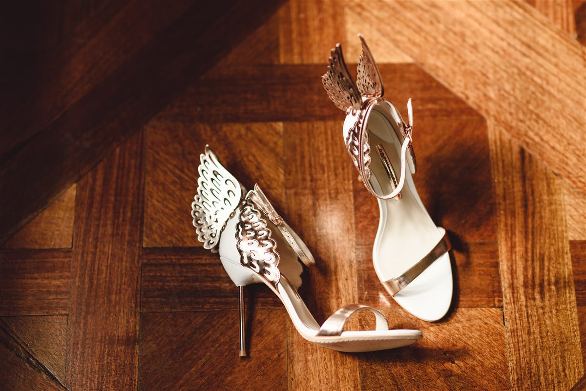 Winged heels on parquet