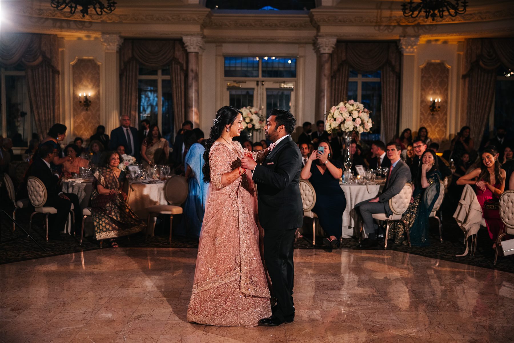 The first dance in the ballroom