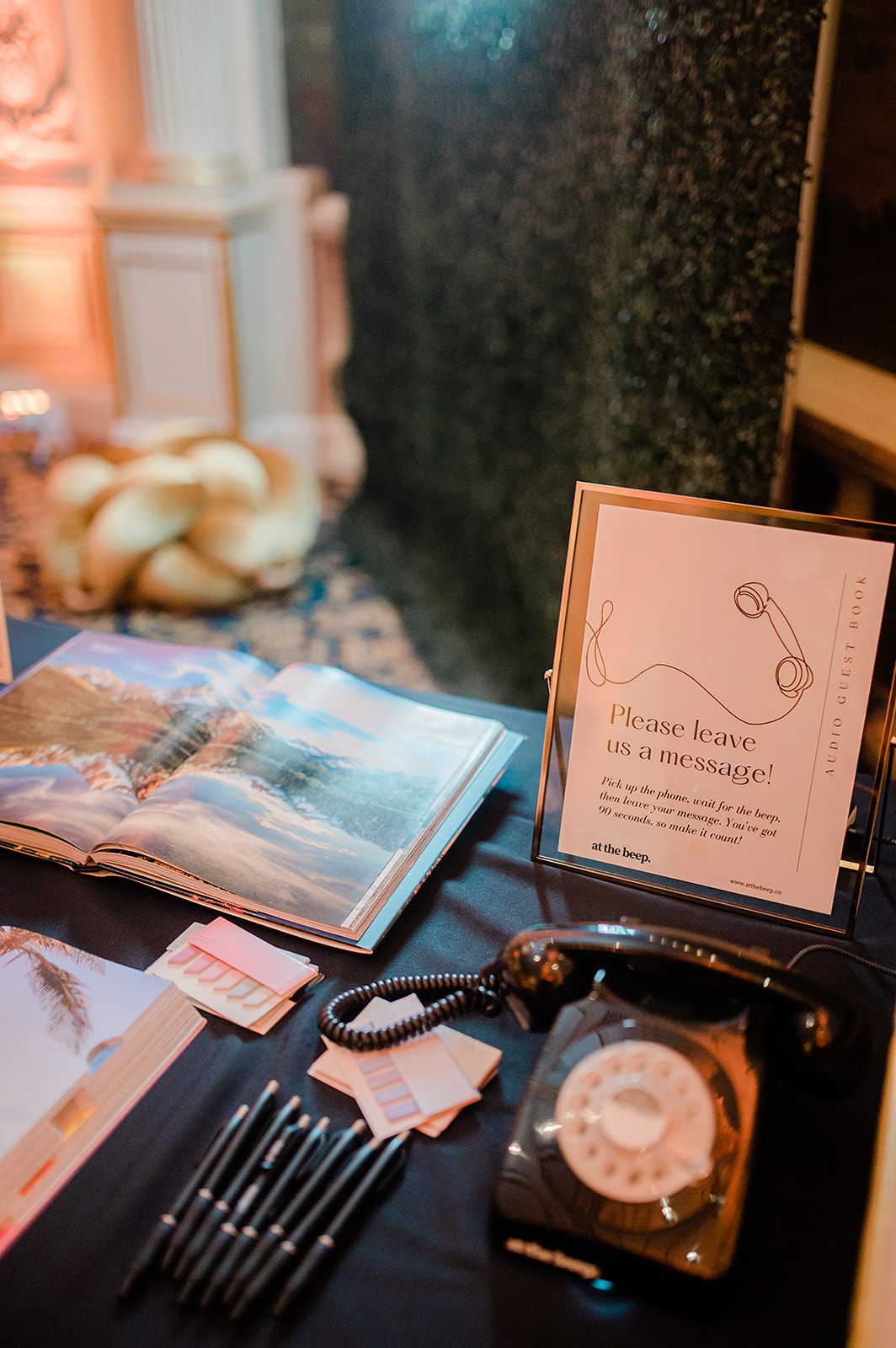 The audio guest book, a rotary phone for messages