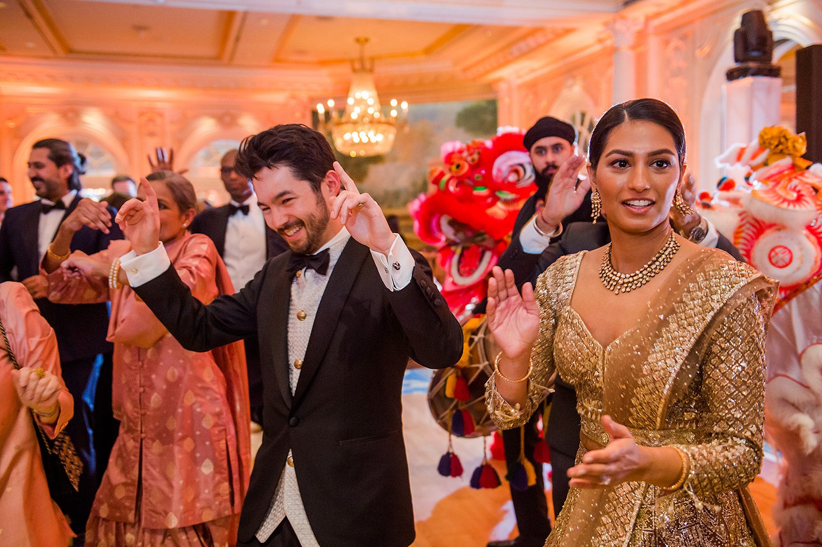 Dancing beside the lion