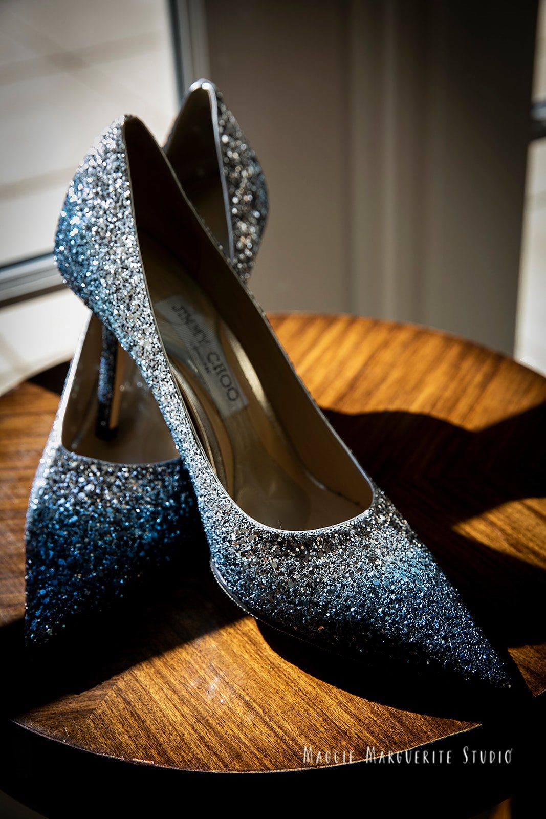 Glitter heels in midnight blue